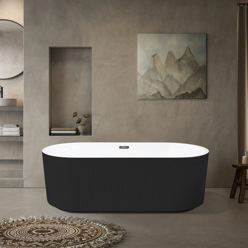 Baignoire plissée unique en acrylique de luxe: élégance autoportante pour les salles de bain sophistiquées
