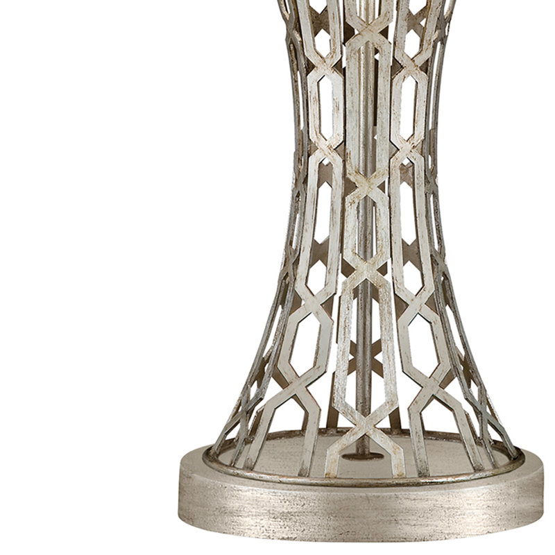 Allegretto Metal Table Lamp, Platinized Silver