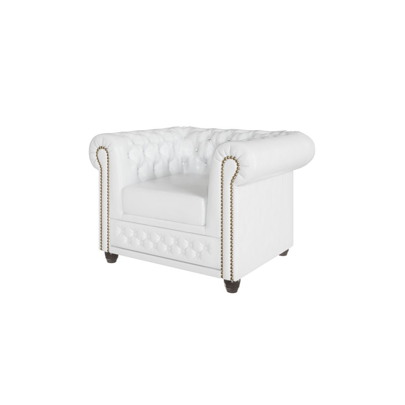  Chesterfield Armchair, White