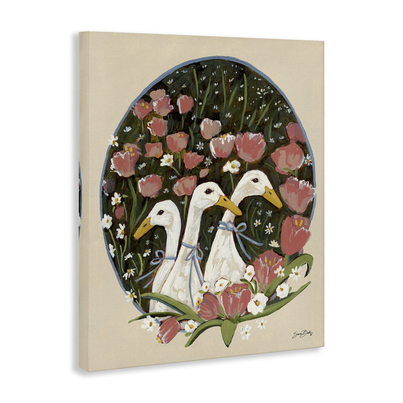Canards avec toile Blooms Cottage, design par Sara Baker, H 30 po x l 24 po