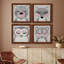 Ours - ensemble de 4 peintures sur toile encadrées-60148020-60148027