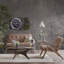 Polyester Upholstere Arm Chair with Wood Legs-1865677373