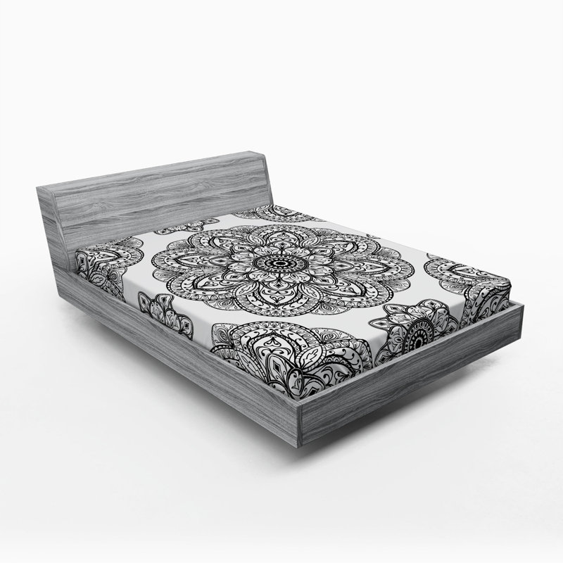 Microfiber Floral Fitted Sheet, Full Fitted Sheet