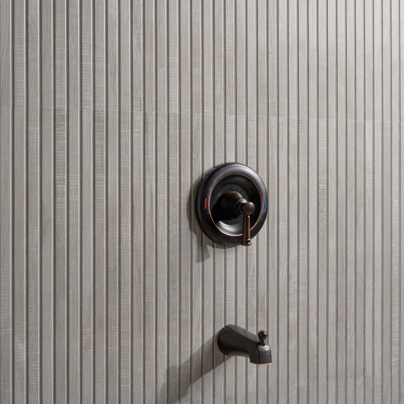 Auburn Ribbon 24 in. x 48 in. Porcelain Ribbed Wood Look Wall Tile (15.49 Sq. Ft. / Case), Gray