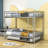 Twin Over Twin Metal Standard Bunk Bed With Twin Size Trundle-676351515