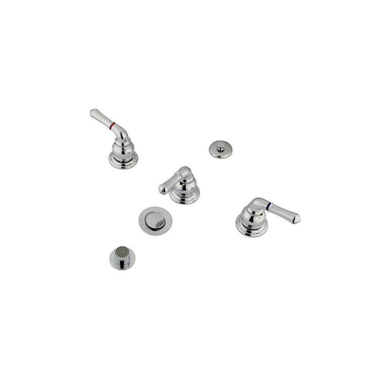Widespread Vertical Bidet Faucet, Polished Chrome