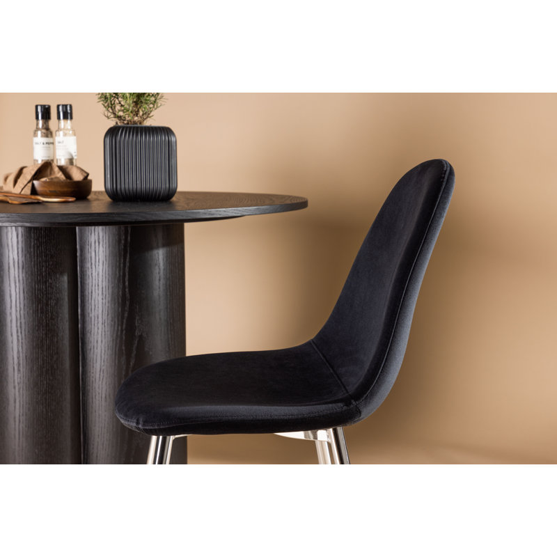 Colello 48cm H Upholstered Side Chair, Chrome, Silver