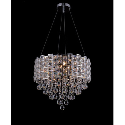 Luminaire suspendu en cristal 6 lumières Transitional