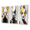 Glam Gold Portrait Of Exquisite Young Woman - Fashion Woman Art Set Of 3 Pieces