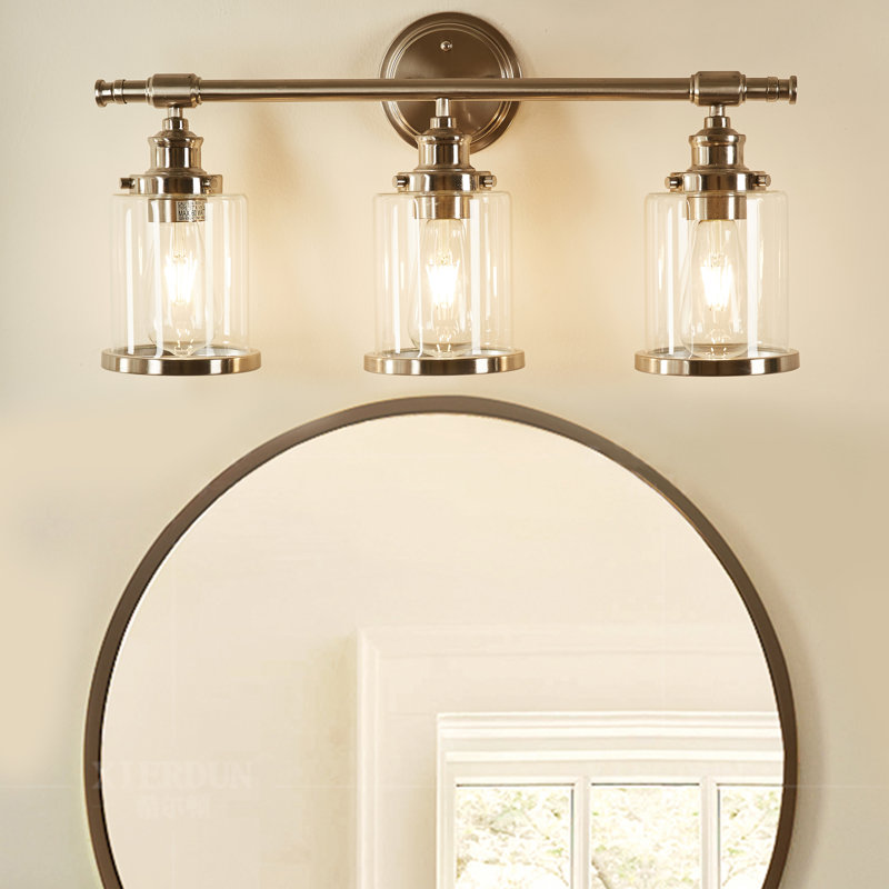 Asdvadzadur 3 - Brushed Nickel Vanity Light With 4 Pieces Hardware Set