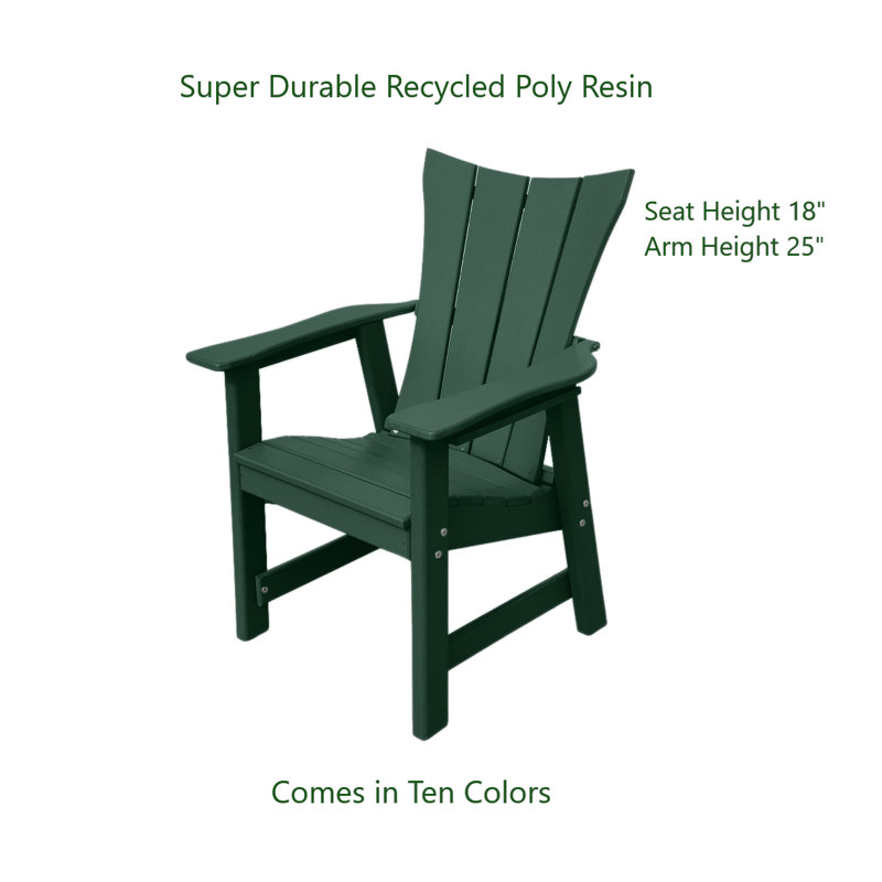 Chaise Adirondack en plastique Wyano, Vert