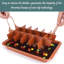 Moule à brownies avec séparateurs, plaque de cuisson à bords seulement, moule à brownies d'angle en acier inoxydable avec emporte-pièce, permet de réaliser 18 brownies prédécoupés (rouge)