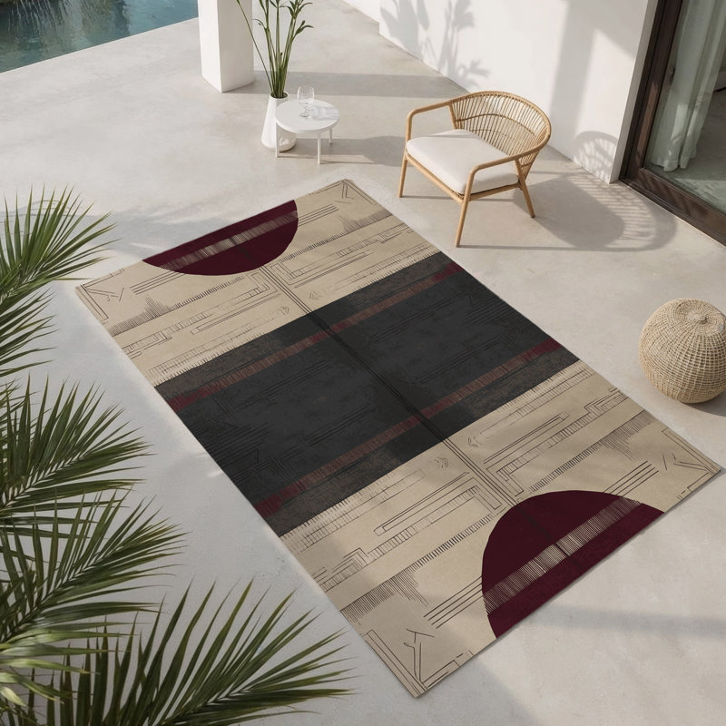 Majestic Map Indoor And Outdoor Area Rug, Rectangle 2' x 3'