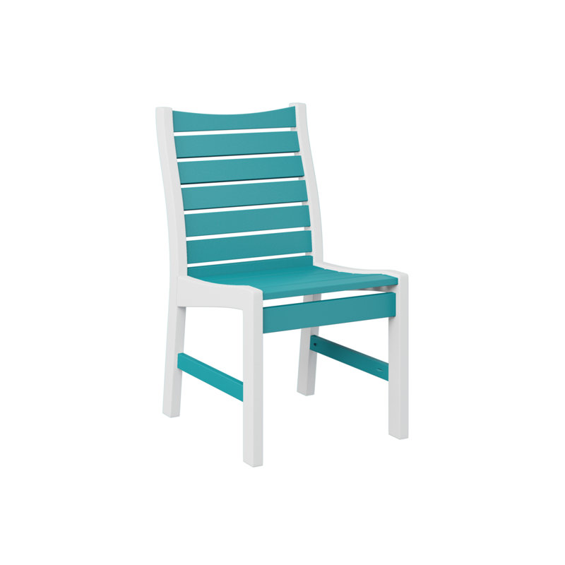  Chaise Bristol Bristol avec plateau bleu et base blanche, Bleu Aruba