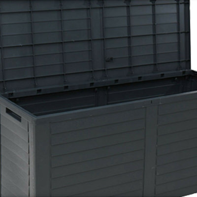 Dakota Fields Ahsaad 115cm W 270L Water Resistant Plastic Lockable Deck Box in Black