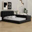 Lit plateforme tapissier avec lampes de lecture-330078128