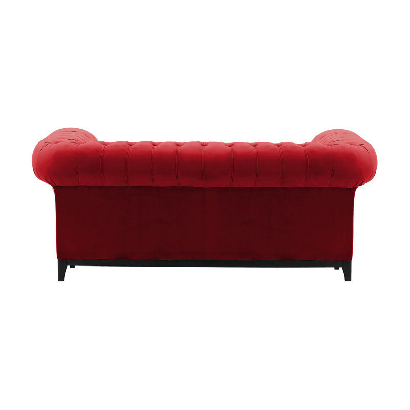 Fryar Velvet Sofa, 2, Red, Black