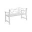 Banc de patio blanc pour les zones de jardin - Structure en métal avec dossier et accoudoirs, pouvant accueillir 2 à 3 personnes, siège facile à assembler et assemblage simple
