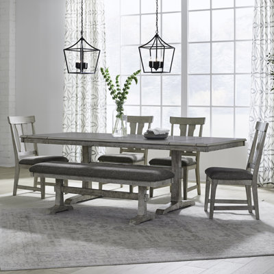 Merkle 6 Piece Trestle Dining Table Set