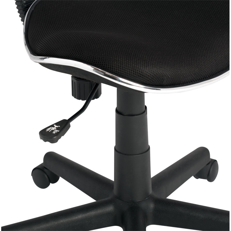 Mode Black Armless Swivel Task Chair with Adjustable Height
