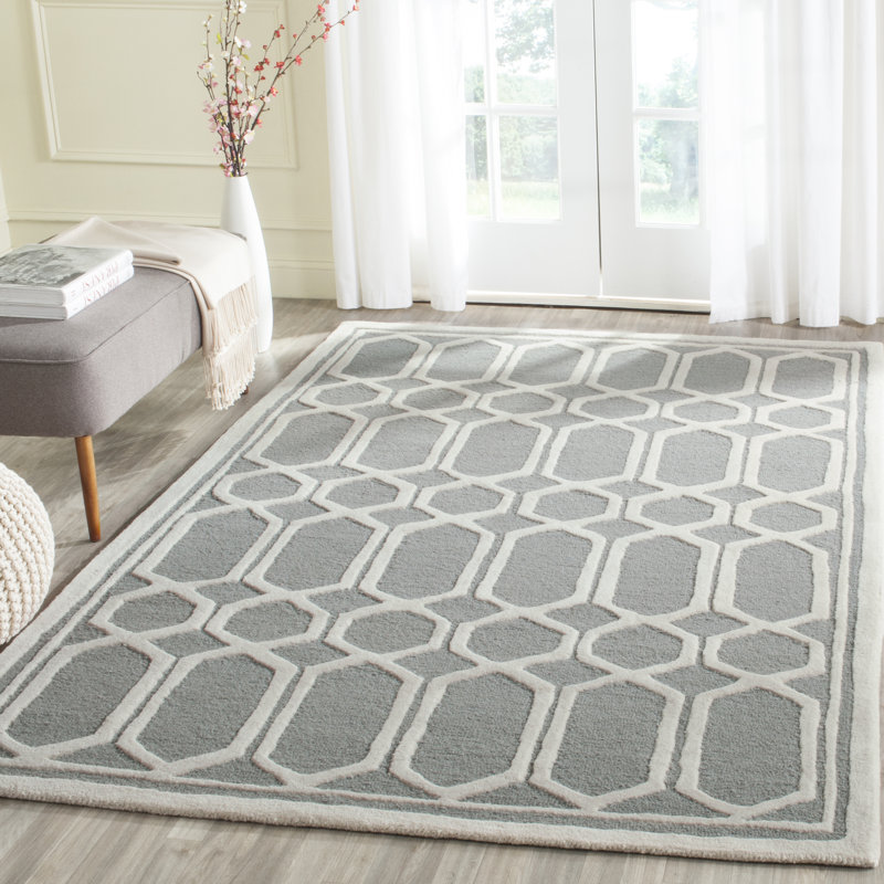 Zeppelin Geometric Wool Hand Woven Area Rug, Rectangle 122 x 183 cm