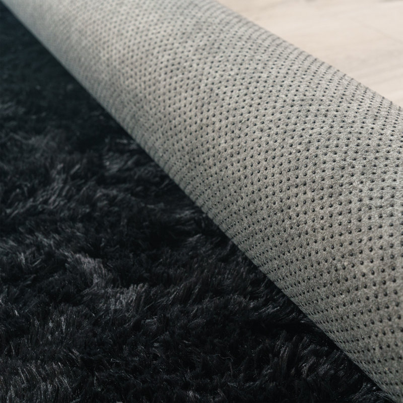 Tapis à poil long en polyester de couleur unie Medinger, Rectangle 6 pi 7 po x 9 pi 6 po
