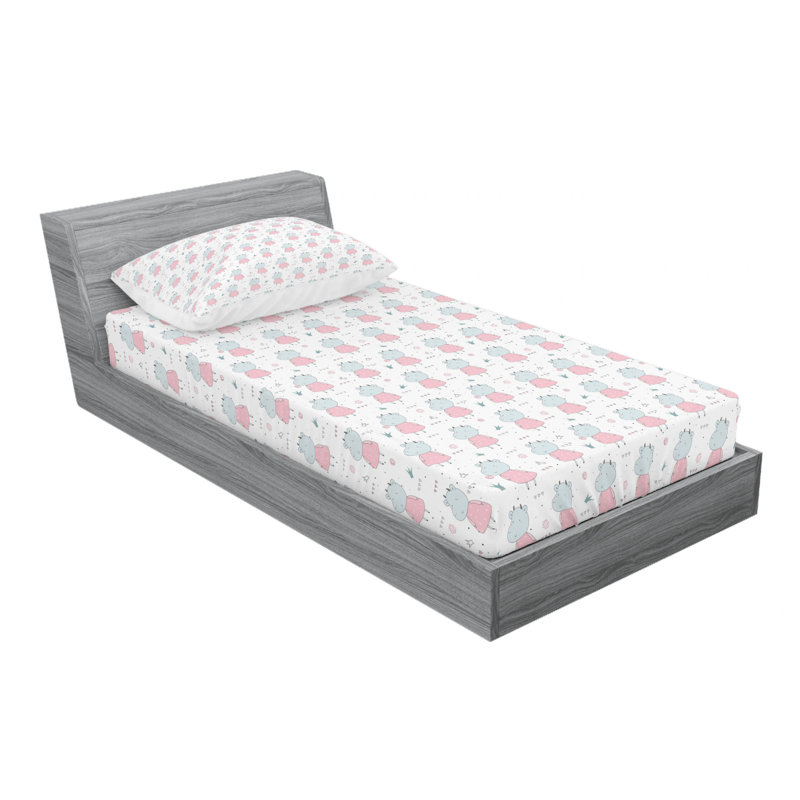 Microfiber Floral Sheet Set, Twin Sheet Set with Fitted Sheet