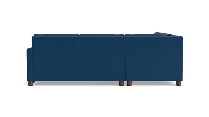 Reve Leather Sleeper Sectional (112" x 95"), Corner On Left, Leather - Deep Blue