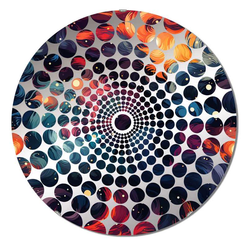 Celestial Concealment Swell - Concentric Circles Decorative Mirror, 23.6" x 23.6"