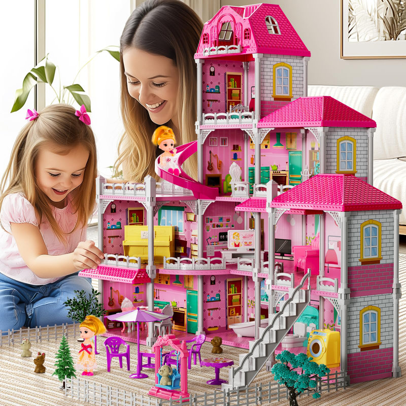 Dream Villa Dollhouse With 11 Rooms - Assembling Toy For Kids Ages 3+ - Fun Indoor Playset For Girls - Encourages Creativity And Imagination