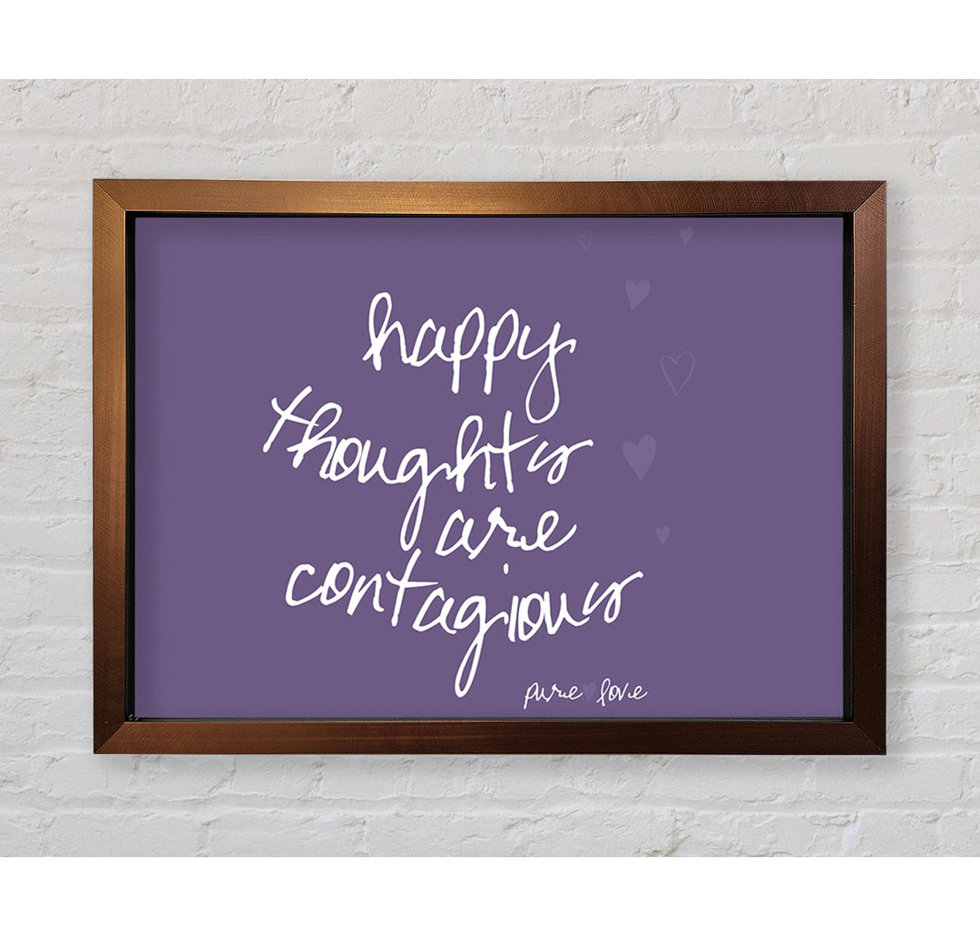 Prairieville Love Quote Happy Thoughts Are Contagious Lime Green Gerahmter Druck Wandkunst