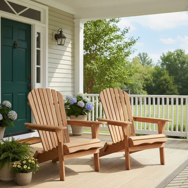 Chaise pliante en bois Hemlock, pré-assemblée, idéale pour le jardin et 2 convives
