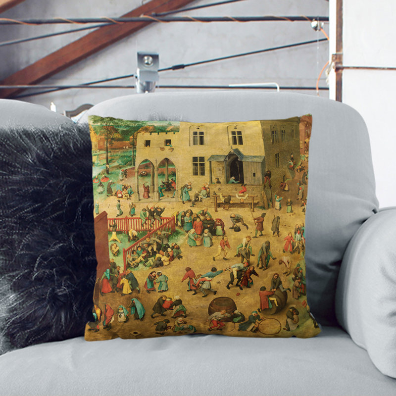 Children's Games Square Throw Cushion, 40cm H x 40cm W x 15cm D