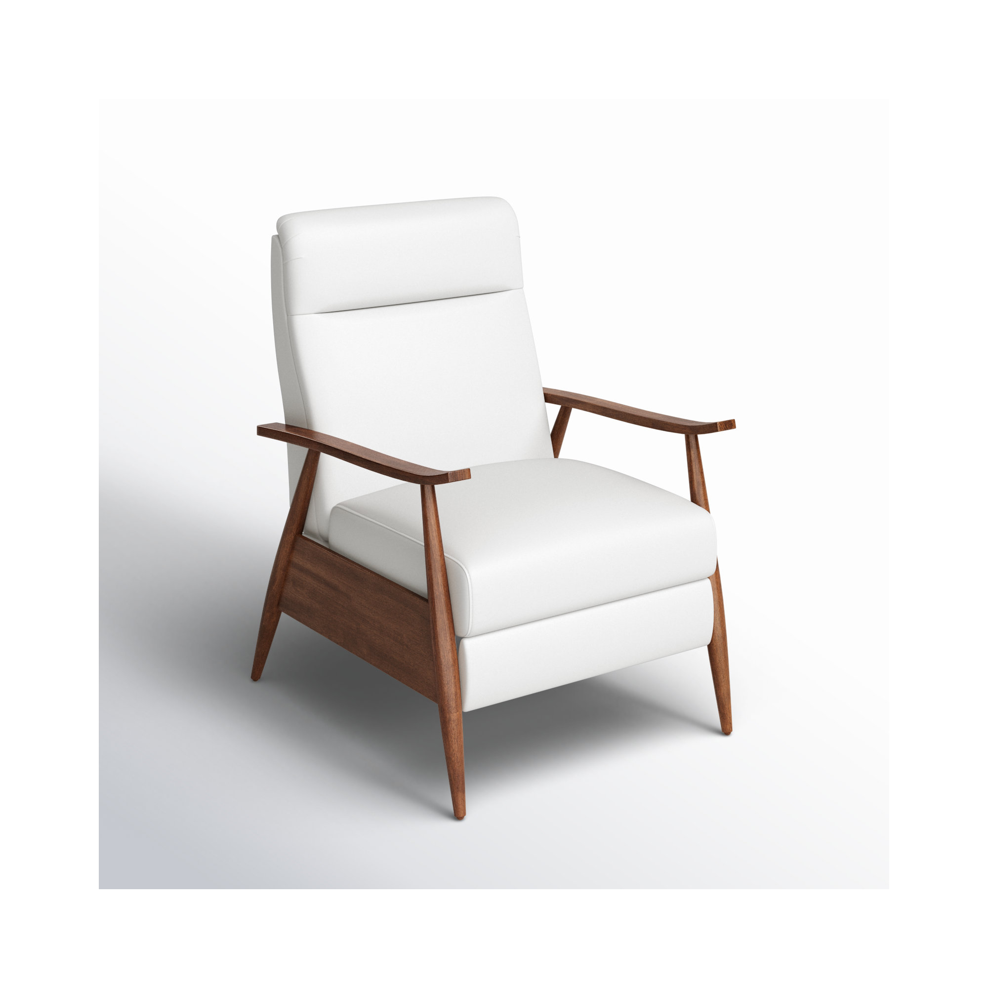 Imona 30" Wide Leather Recliner, White Pebbled Faux Leather