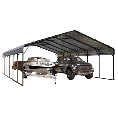 20 X 30 Ft Heavy Duty Carport With Removable Sidewalls,galvanized Steel Roof
