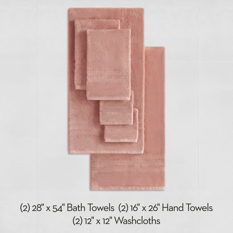  Sofia Bath Towels 6-Piece, Pink