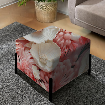 Seashell Oasis - motif tropical - repose-pieds carré côtier
