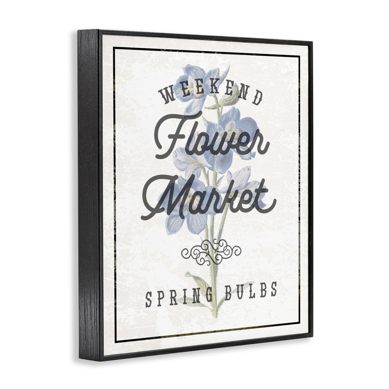 Giclée encadrée du marché aux fleurs week-end, design par Lil 'Rue, H 14 po x l 11 po, Giclée encadrée noir minuit