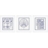 White Figure 7, Blue Shell Study & Blue RCP Giclee Print by David Phoenix
