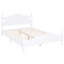 Lit plateforme en bois blanc avec motif rétro et support de lattes robustes