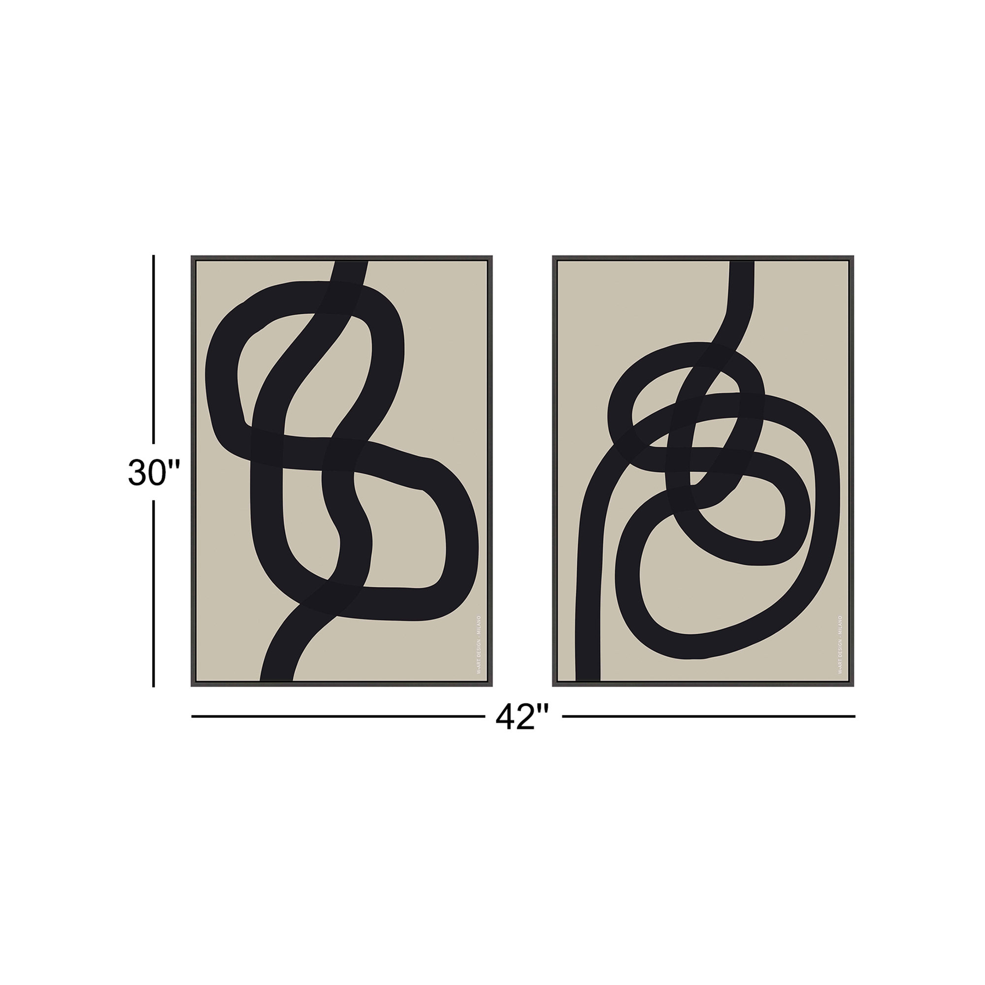 Intertwined by Romina Gadler, 30" H x 42" W x 1.25" D, Black Framed Canvas
