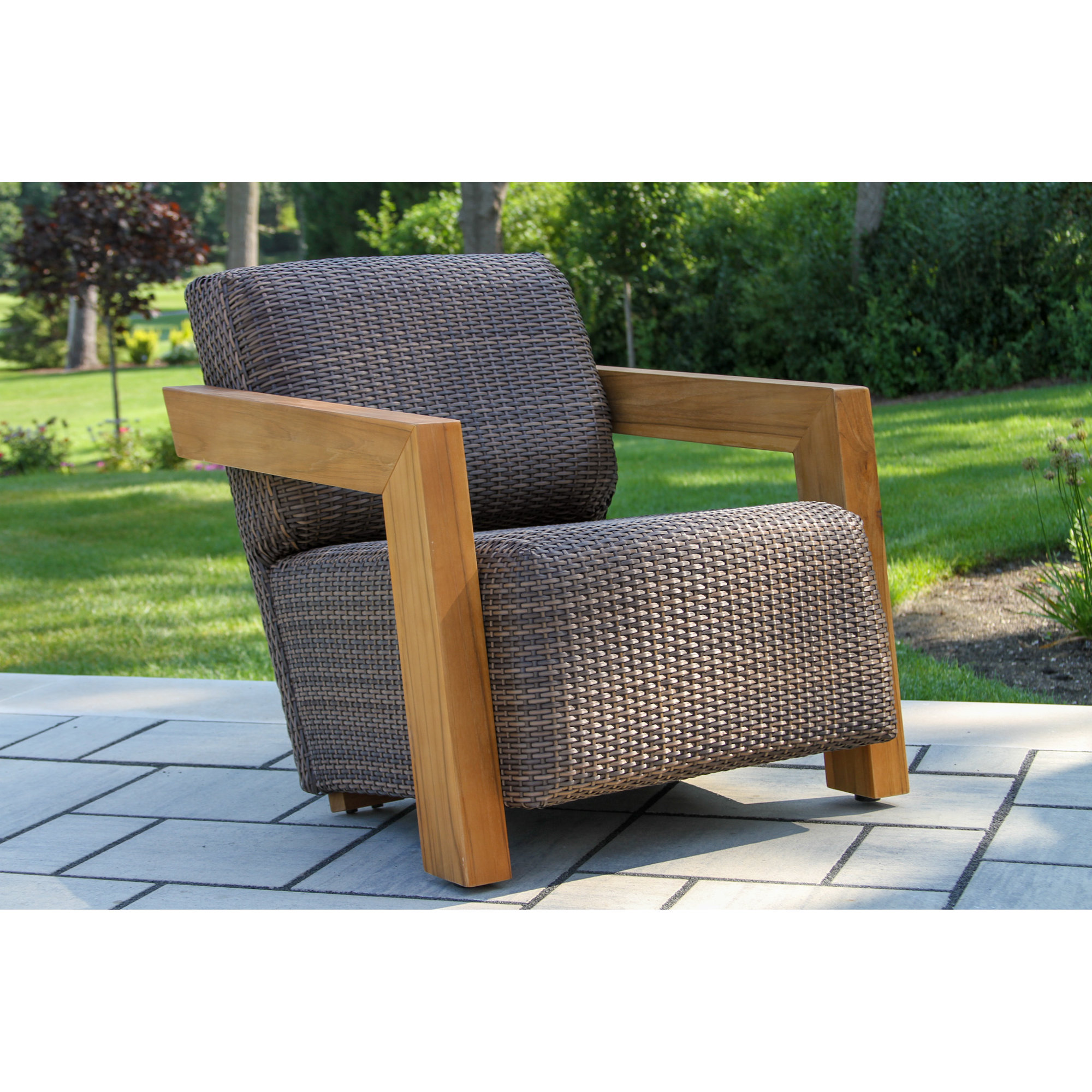 4-Pc. Teak & Wicker Sofa Conversation Set