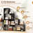 4-Tier Bookshelf w/ 6 Storage Cubes 64'' Tall Modern Geometric Stair Bookcase-1573162672
