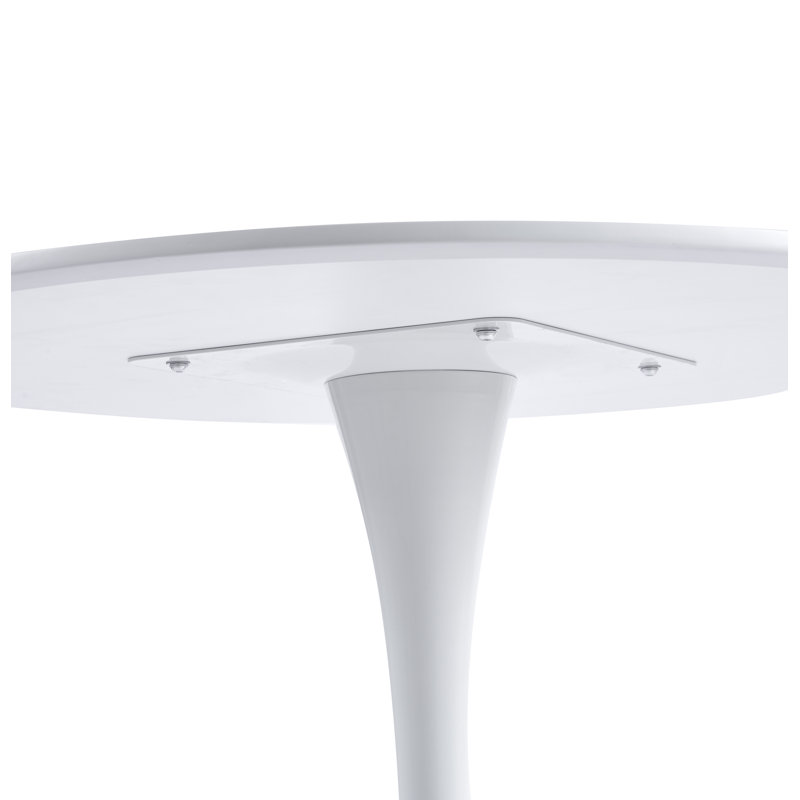 Table de salle à manger / table basse moderne Shrivastava Mid Century, H 29,5 po x L 35,5 po x l 35,5 po, Blanc