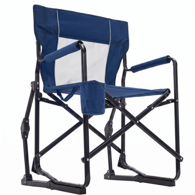  Chaise berçante extérieure pliante pour le camping, chaises de jardin portatives en filet avec dossier en filet confortable, accoudoirs imperméables et structure robuste