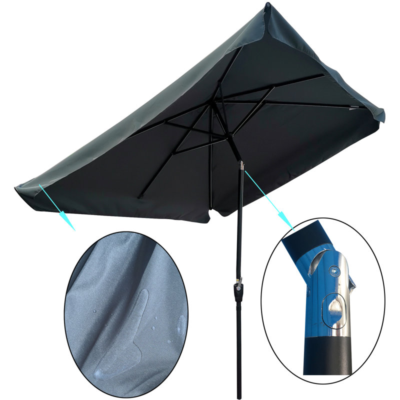 Parasol de jardin 10X6.5Ft, Vert foncé