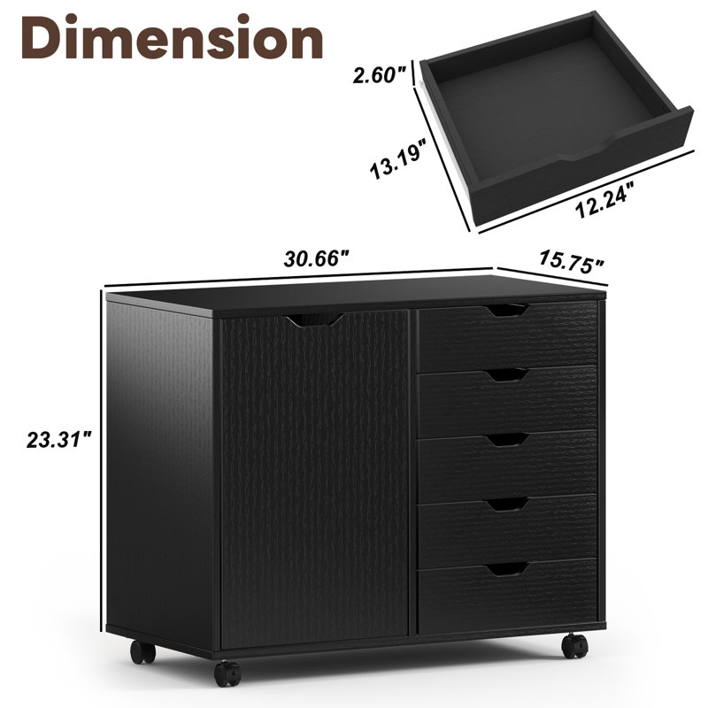 Renava Storage Drawer, Black