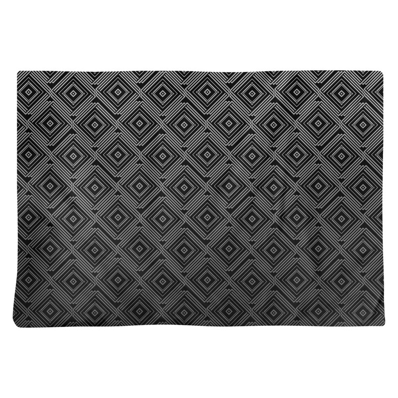 Napperon en coton 18 po Square Maze, Alternance de blanc