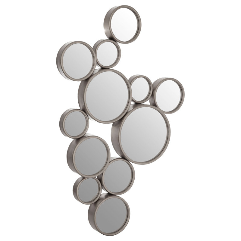 Calcott Metal Flat Wall Mirror, Silver, 47 cm H x 67 cm W