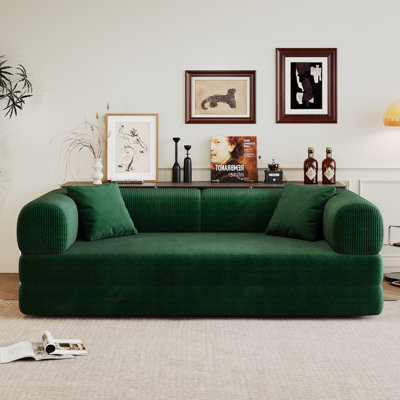 78.8" Convertible Sofa Futon Sofa Queen Floor Sofa Bed With 2 Pillows - No Assembly Required